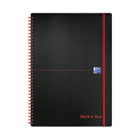 Black n Red PP Notebook A4 Pk5