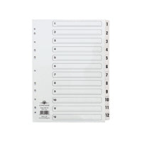 Concord Index A4 1 To 12 Clear