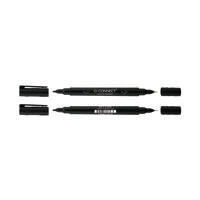 Q-Connect Dual Tip Markers Black Pack of 10