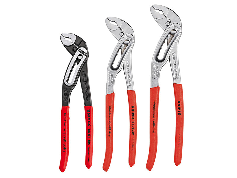 Knipex 00 20 09 V03 Alligator® Water Pump Pliers Set of 3 (180mm 250mm & 300mm)