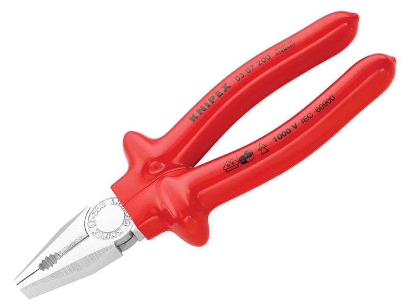 Knipex 03 07 200 VDE Combination Pliers Dipped Handles 200mm