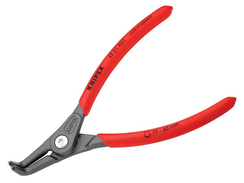 Knipex 49 21 A21 SB Precision Circlip Pliers External 90� Bent Tip 19-60mm A21