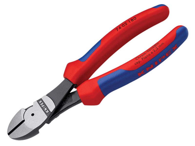 Knipex 74 02 180 SB High Leverage Diagonal Cutters Multi-Component Grip 180mm (7in)