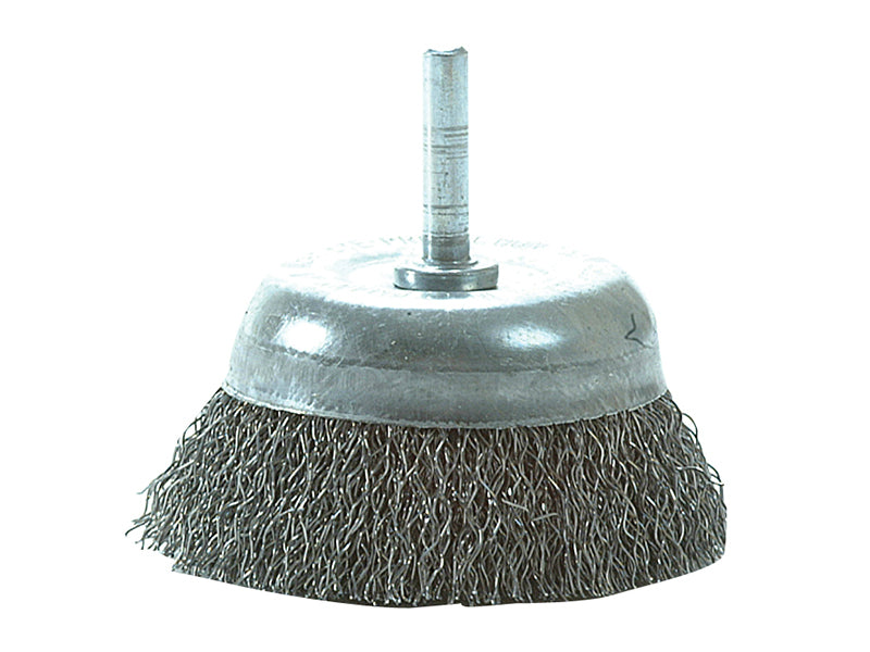Lessmann 430.133.07 DIY Cup Brush with Shank 75mm, 0.35 Steel Wire