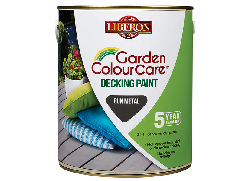 Liberon 110111 Garden Colour Care Decking Paint Gun Metal 2.5 litre