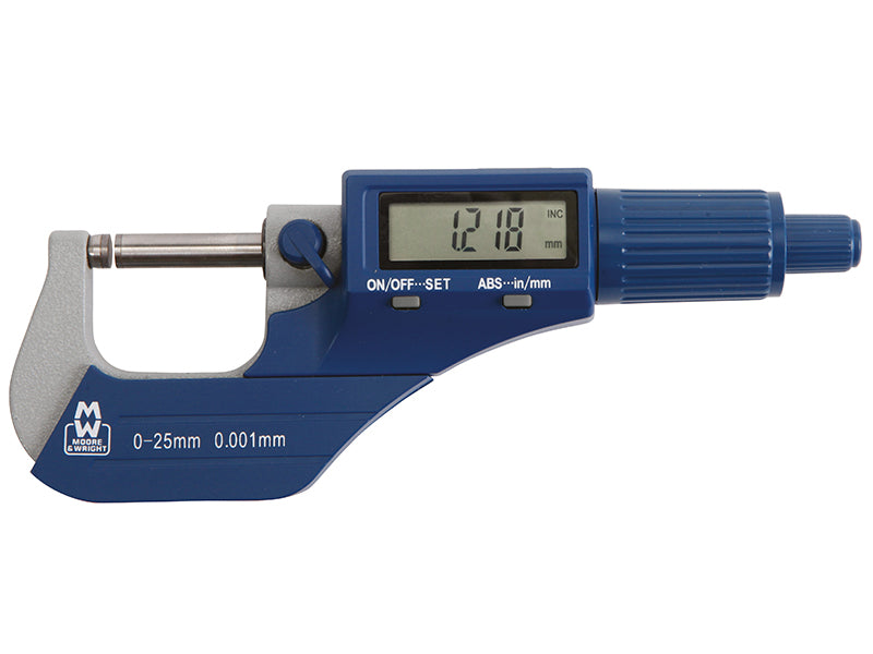 Moore&Wright MW200-01DBL MW200-01DBL Digital External Micrometer 0-25mm/0-1in 0.001mm/.00005in