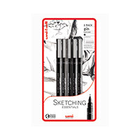 Uni-Ball PIN Sketch x5 Pen Blist Blk