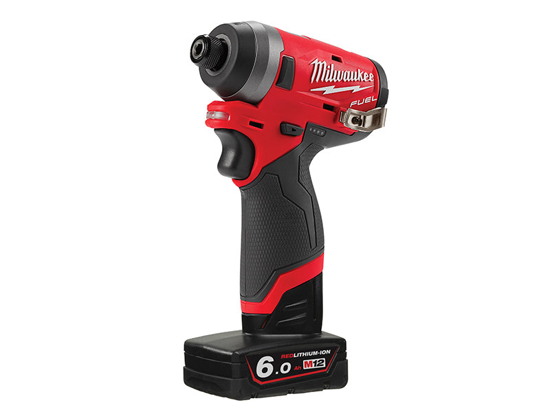 Milwaukee 4933464188 M12 FID-602X Fuel™ Sub Compact 1/4in Impact Driver 12V 2 x 6.0Ah Li-ion