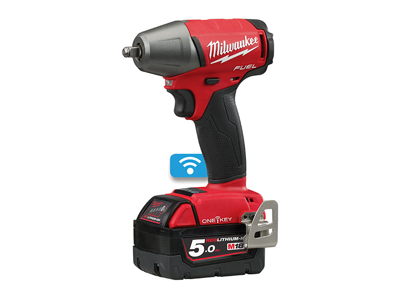 Milwaukee 4933459400 M18 ONEIWF38-502X Fuel™ ONE-KEY™ 3/8in F Ring Impact Wrench 18V 2 x 5.0Ah Li-ion
