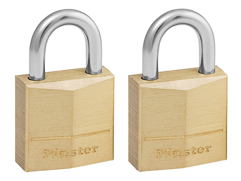 MasterLock 120EURT Solid Brass 20mm Padlock 3-Pin - Keyed Alike x 2