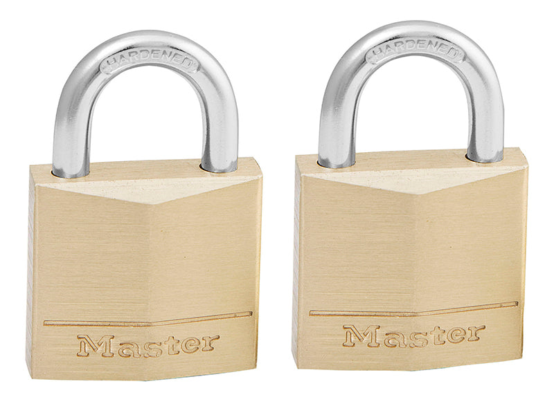 MasterLock 130EURT Solid Brass 30mm Padlock 4-Pin - Keyed Alike x 2