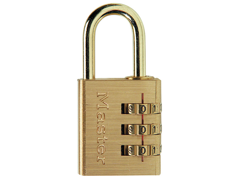 MasterLock 630EURD Brass Finish 30mm 3-Digit Combination Padlock