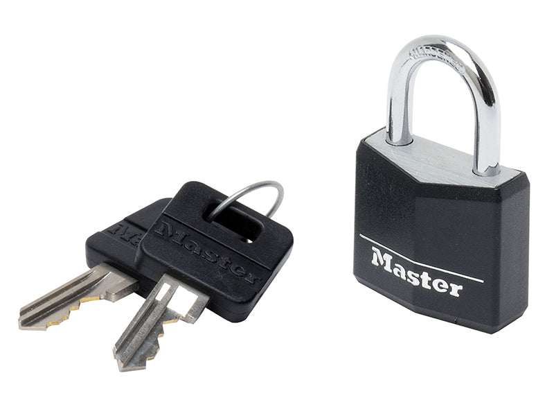MasterLock 9130EURDBLK Aluminium Black Vinyl Cover 30mm Padlock 4-Pin