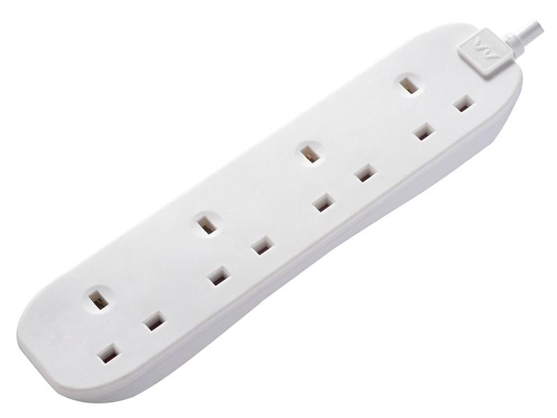 Masterplug BFG210N-MP Extension Lead 240V 4-Gang 13A White 2m
