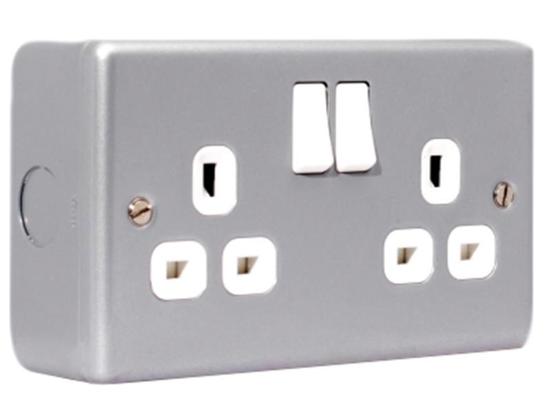 Masterplug MC522-01 Metal Clad Switched Socket 2-Gang 13A