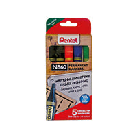 Pentel Chisel Tip Marker Astd Pk5