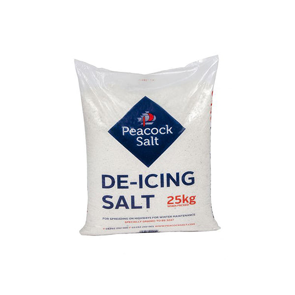 White De-Icing Rock Salt Gritting Snow Ice Driveways Paths Car Parks Winter 25kg