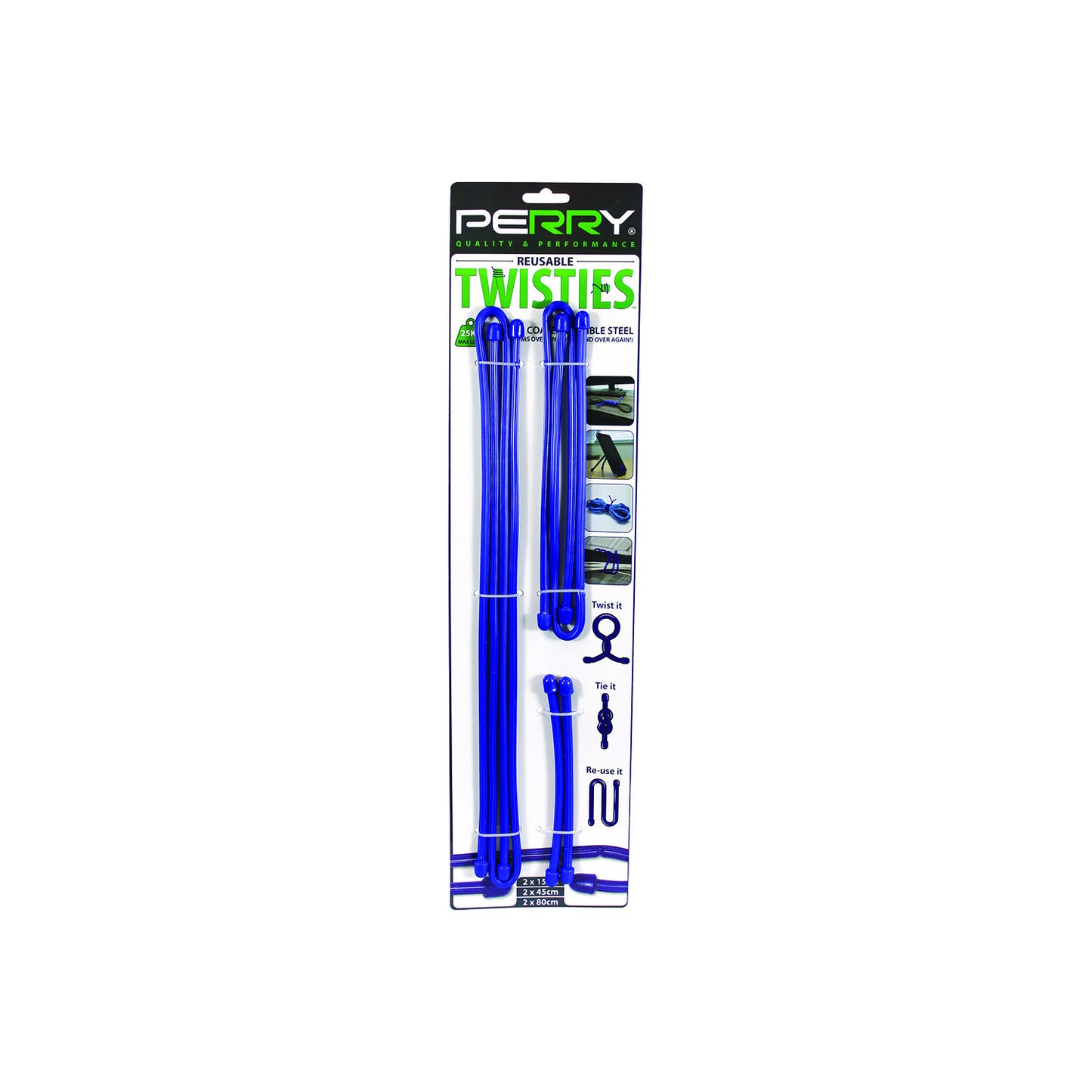 TWISTIES Reuseable Twist Ties 2x 150mm, 2x 450mm, 2x 800mm cable ties