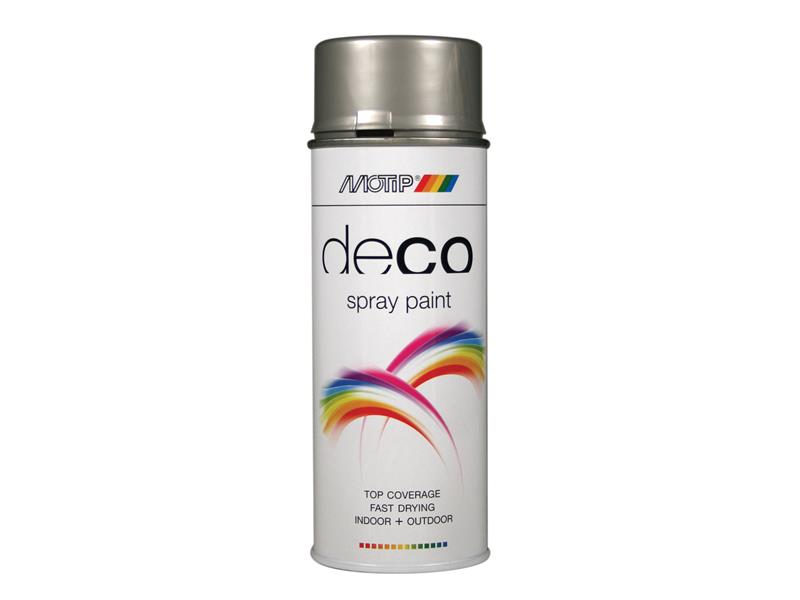 PlastiKote 01615 Deco Spray Paint High Gloss RAL 9006 White Aluminium 400ml