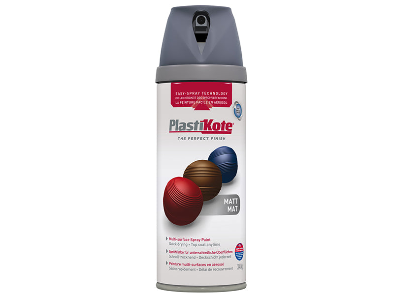 PlastiKote 440.0023102.076 Twist & Spray Matt Grey 400ml