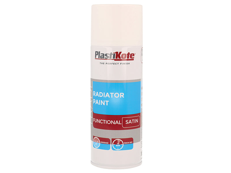 PlastiKote 440.0071017.076 Trade Radiator Spray Paint Satin White 400ml