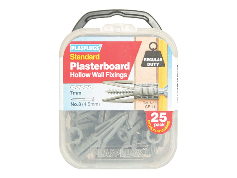 Plasplugs CF111 CF 111 Standard Plasterboard Fixings Pack of 25