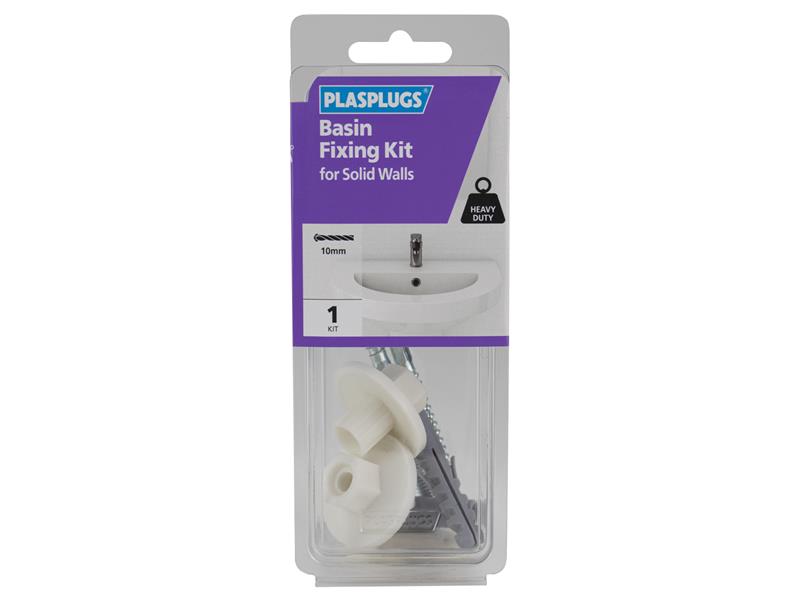 Plasplugs KBA106 Basin Fixing Kit for Solid Walls