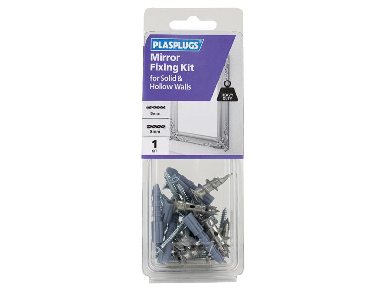 Plasplugs KMI102 Mirror Fixing Kit for Solid & Hollow Walls
