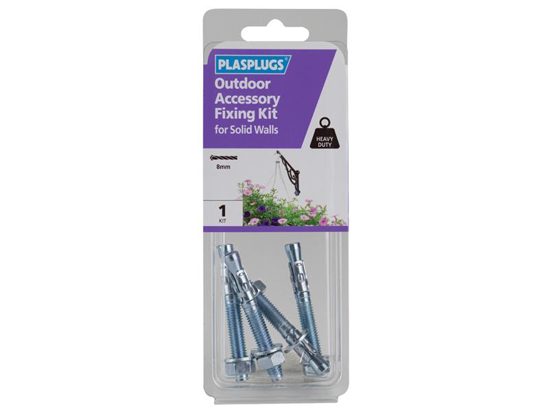 Plasplugs KOD108 Outdoor Accessory Fixing Kit for Solid Walls