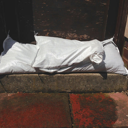 10 x Yuzet White Woven Polypropylene Sandbags Sacks Flood Defence Sand Bags