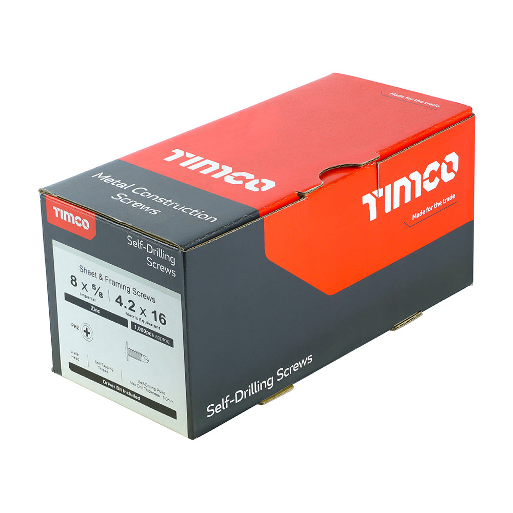 TIMCO Self-Tapping Countersunk Silver Screws - 8 x 1 TIMpac OF 18 - 00081CCAZP