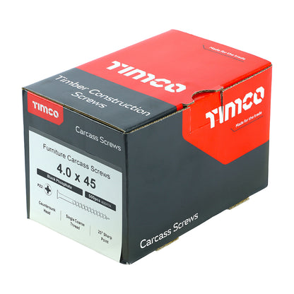 TIMCO Carcass Screws - 4.0 x 45 Box OF 500 - 40045CARC