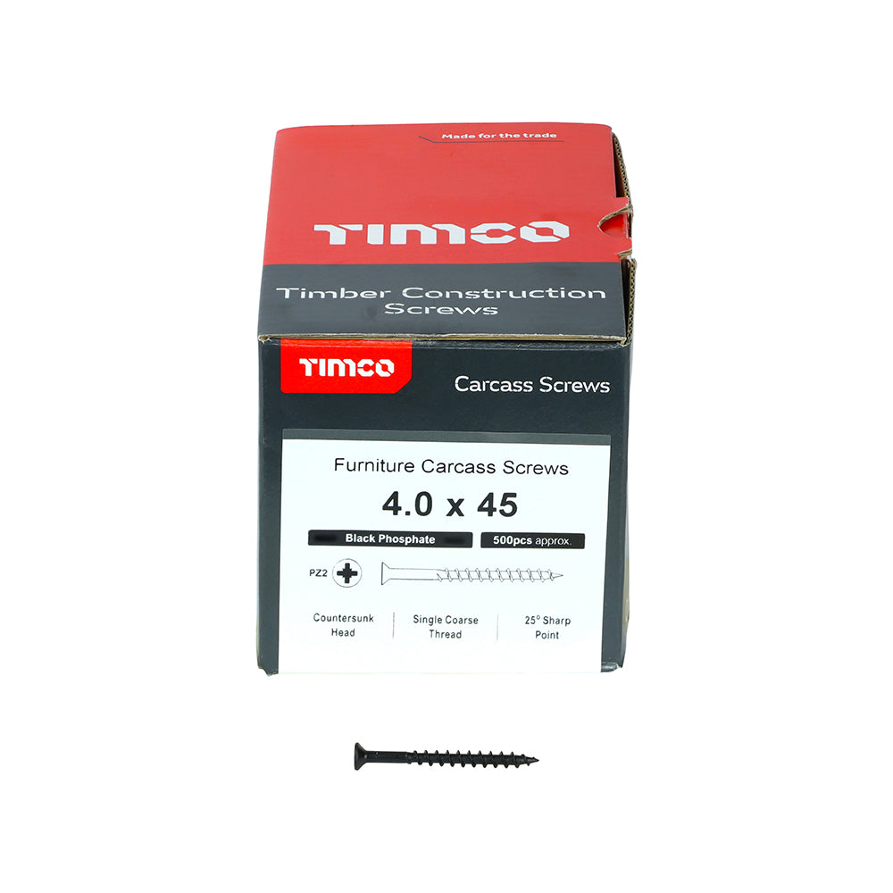 TIMCO Carcass Screws - 4.0 x 45 Box OF 500 - 40045CARC