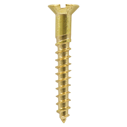 TIMCO Solid Brass Countersunk Woodscrews - 12 x 2 1/2 Box OF 100 - 12212CBS