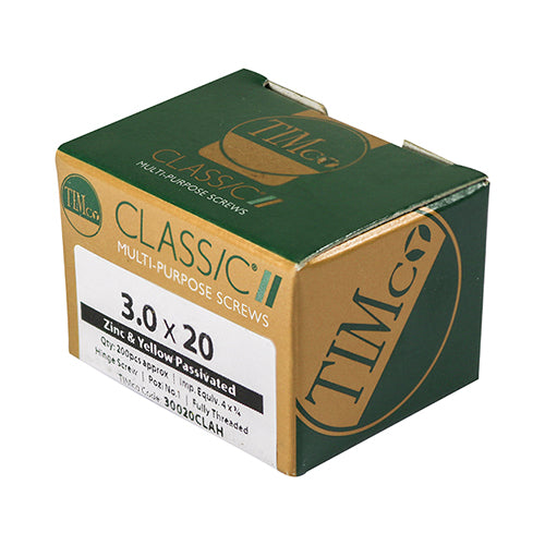 TIMCO Classic Multi-Purpose Reduced Head Countersunk Gold Piano Hinge Woodscrews - 3.0 x 25 Box OF 200 - 30025CLAH