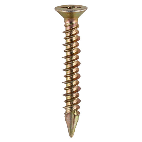 TIMCO Window Fabrication Screws Countersunk PH High-Low Thread Slash Point Yellow - 4.8 x 25 Box OF 1000 - 109Y