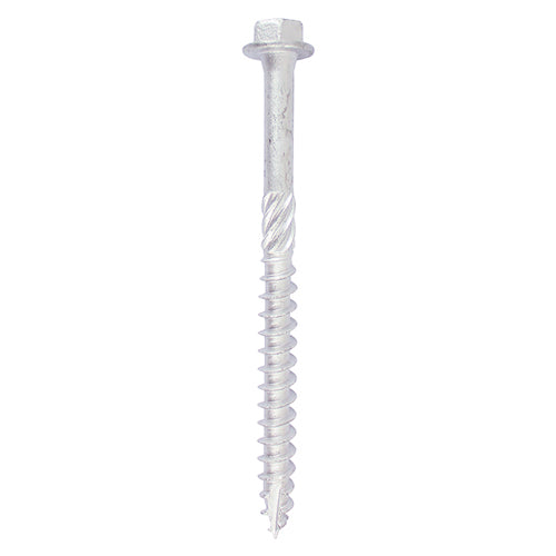 TIMCO Heavy Duty Timber Screws Hex Flange Head Exterior Silver - All Sizes,10pcs