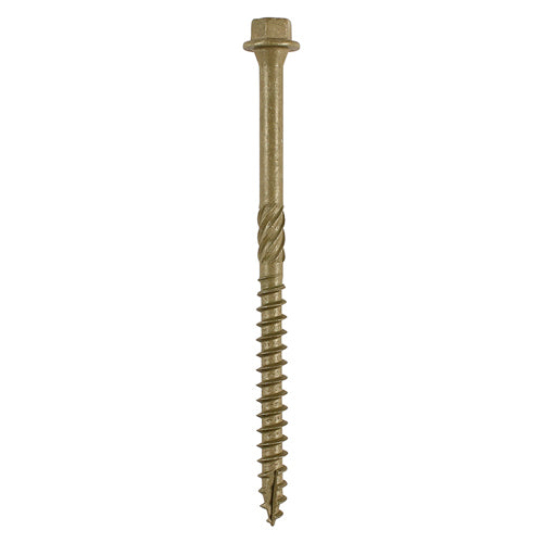 TIMCO Timber Screws Hex Flange Head Exterior Green - 6.7 x 225 Box OF 50 - 225IN