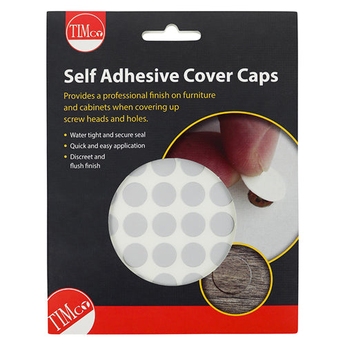 TIMCO Self-Adhesive Screw Cover Caps Grey - 13mm Pack OF 112 - COVERGR13