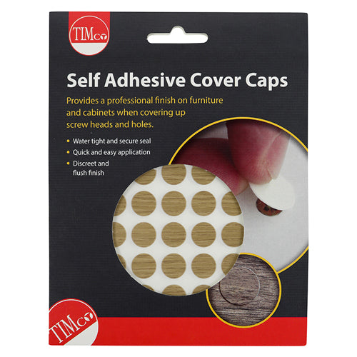 TIMCO Self-Adhesive Screw Cover Caps Odessa Oak - 13mm Pack OF 112 - COVEROO13