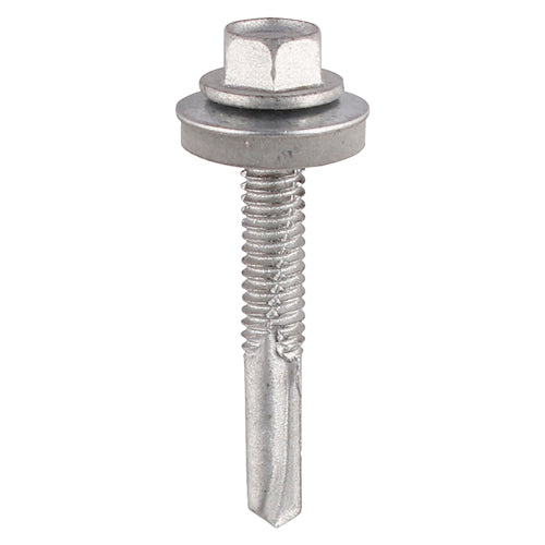 TIMCO Self-Drilling Heavy Section A2 Stainless Steel Bi-Metal Screws with EPDM Washer - 5.5 x 38 Box OF 100 - BMH38W16