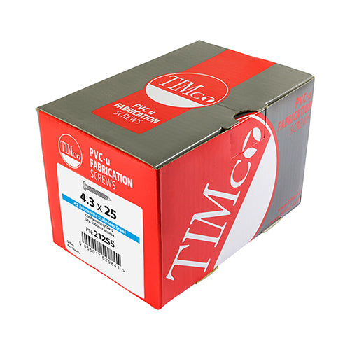 TIMCO Window Fabrication Screws Friction Stay Shallow Pan Countersunk PH Single Thread Gimlet Tip Stainless Steel - 4.3 x 16 Box OF 1000 - 213SS