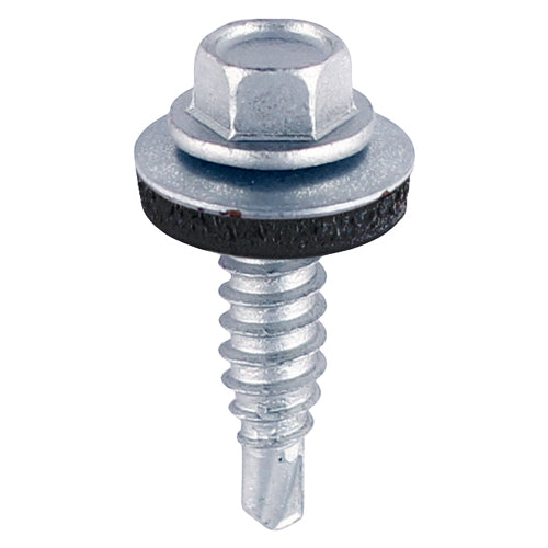 TIMCO Sheet Steel Stitching Screws Exterior Silver with EPDM Washer - 6.3 x 22 Bag OF 100 - ZS22W16