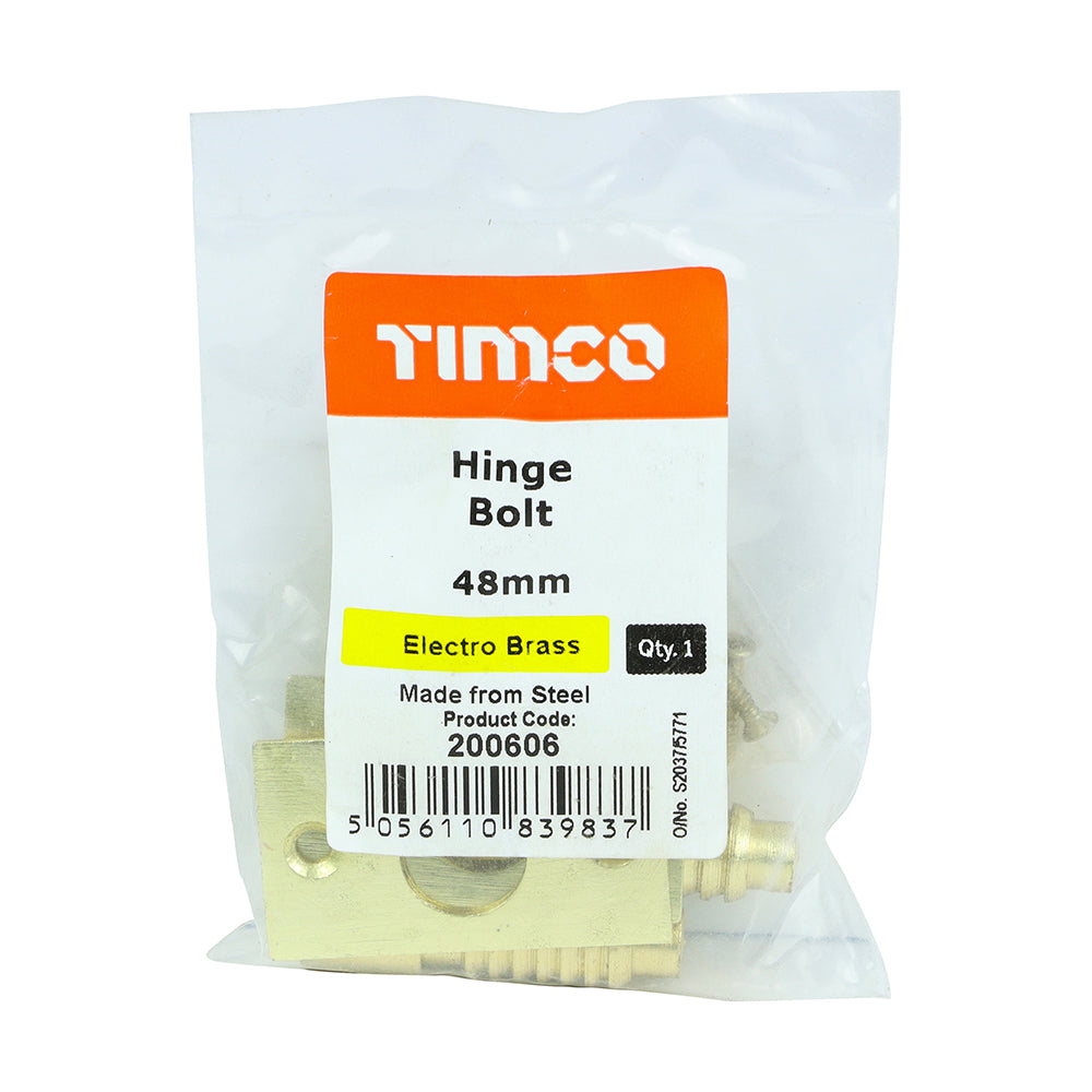 TIMCO Hinge Bolt Electro Brass - 48mm | Pack of 2