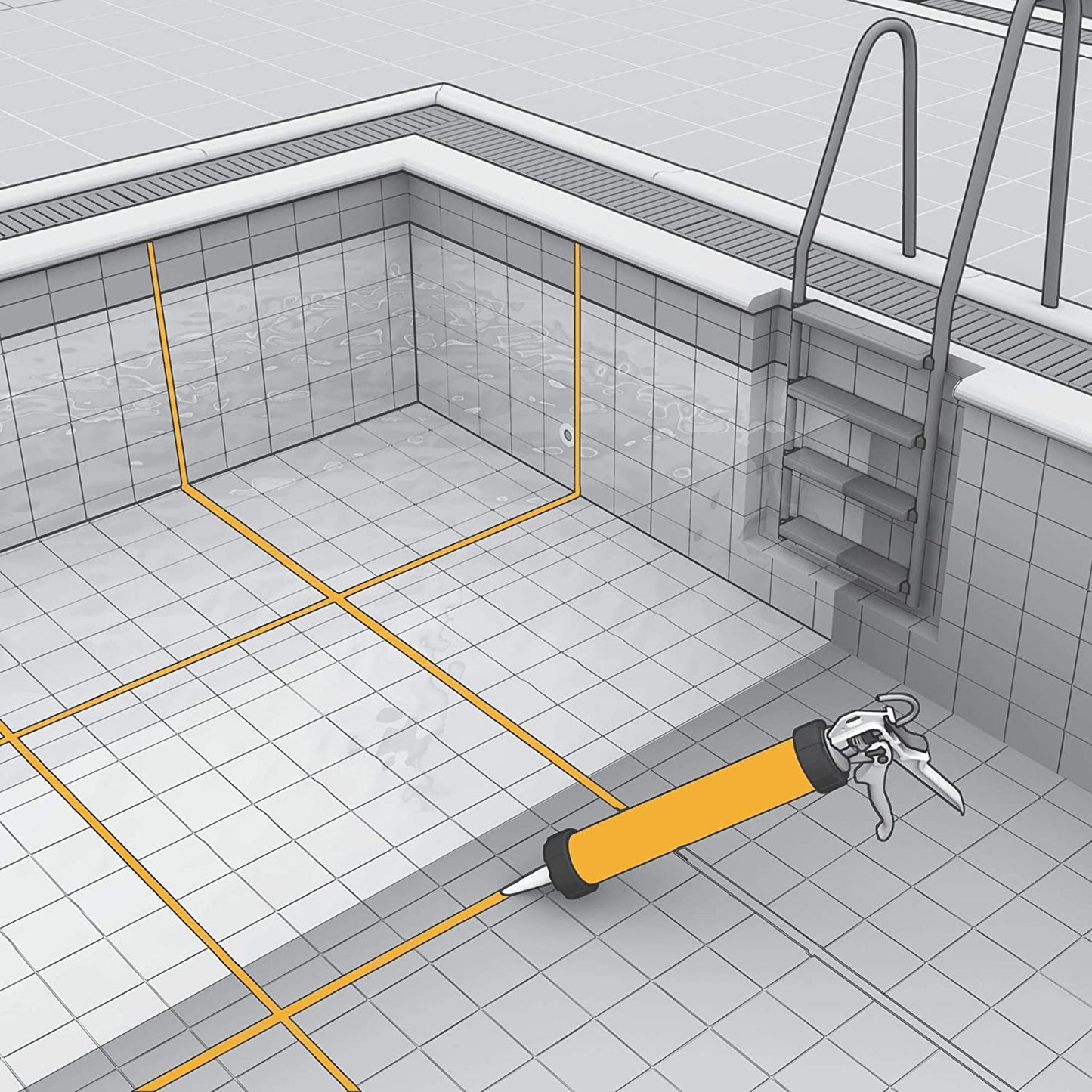 Sikasil Pool Chlorine Resistant Silicone Sealent Swimming Pools Wet Areas White