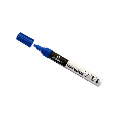 2x Soppec Blue Permanent Acrylic Paint Marker Pens Wood Metal Plastic Iron Cardboard