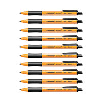 Stabilo Pointball Retrct Pen Blk P10