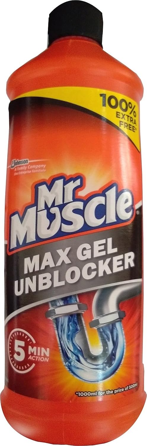 Mr Muscle Kitchen and Bathroom Drain Gel, Multi-Colour | 1 Litre