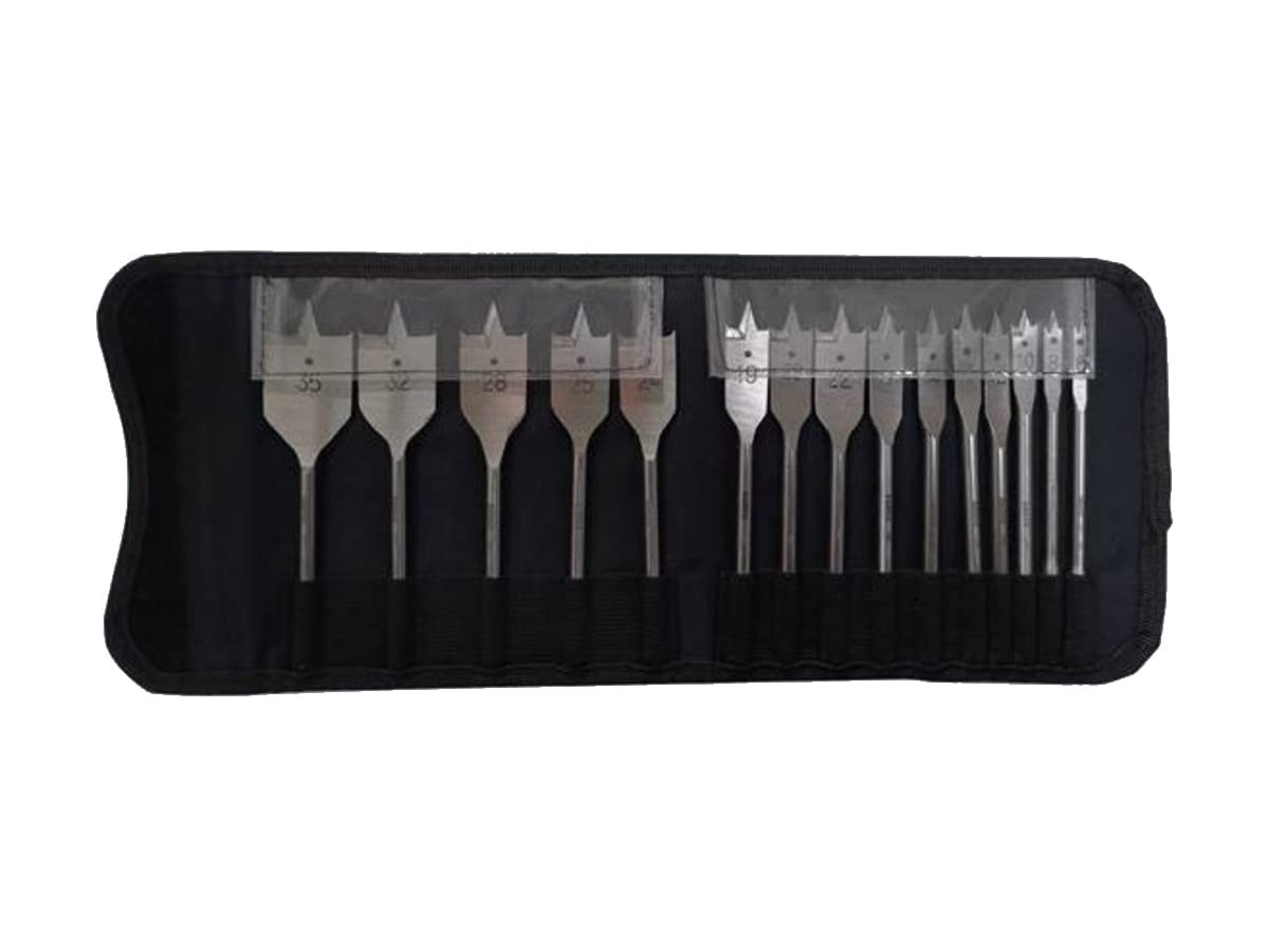 Bahco 15 Piece Flat Spade Drill Bit Set 6mm 35mm in Storage Wallet 9529SET15
