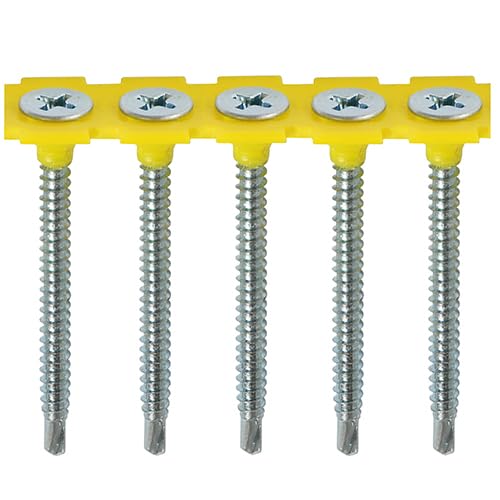 TIMCO Collated Drywall Self-Drilling Bugle Head Silver Screws - 3.5 x 40 Box OF 1000 - 00040COLLSD